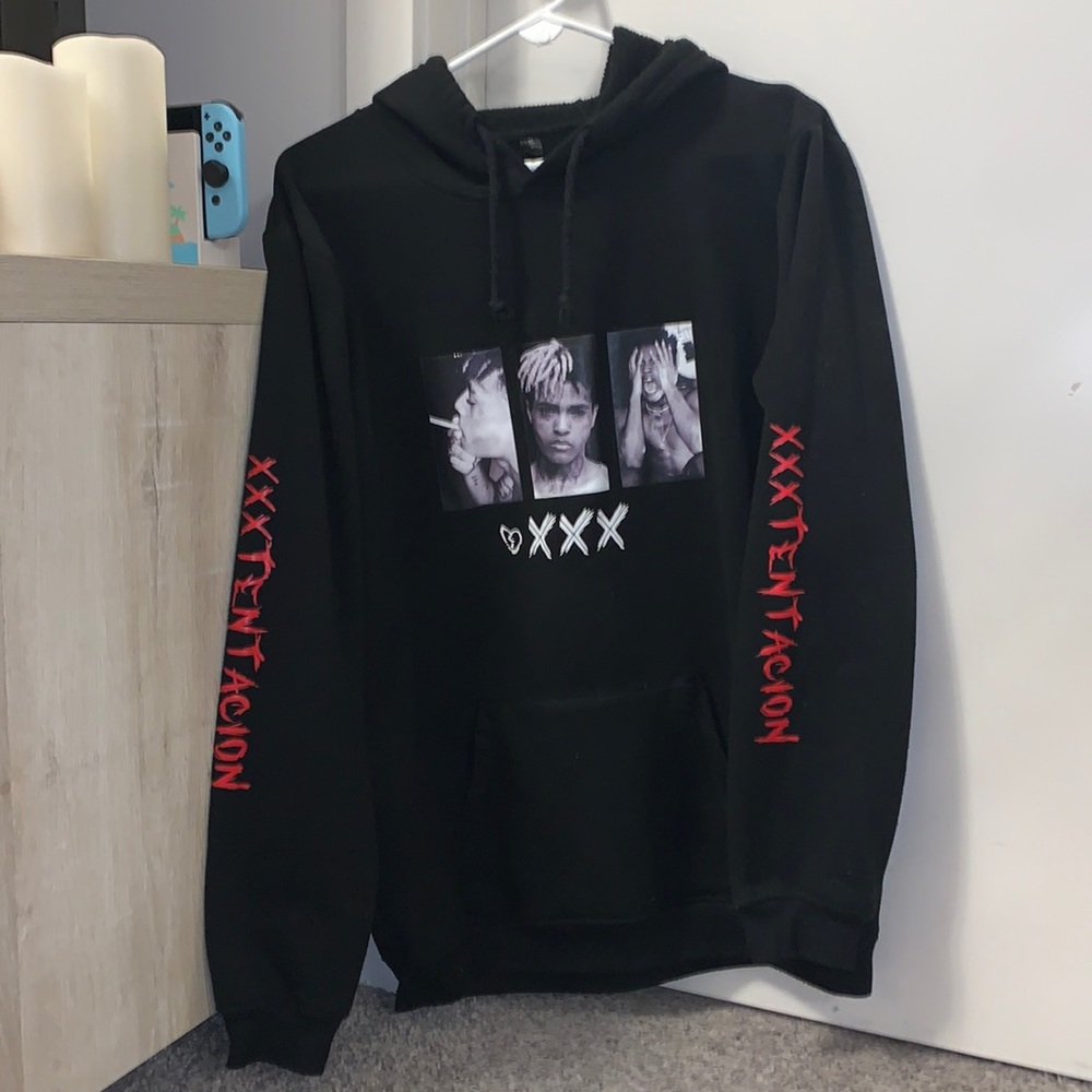 xxxtentacion hoodie - black (XL)